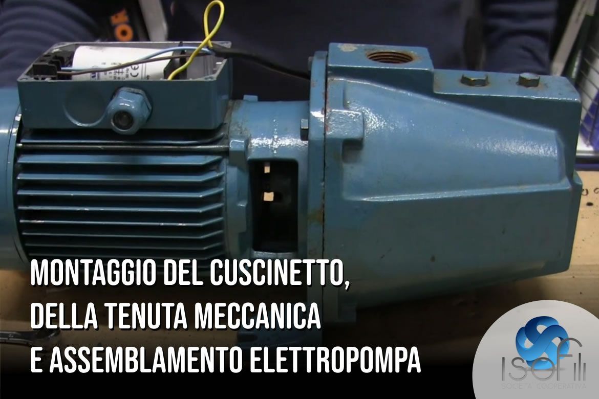 Montaggio del cuscinetto, della tenuta meccanica e assemblamento elettropompa